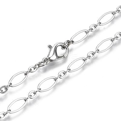 Brass Cable Chains Necklace Making MAK-S072-16A-P-1