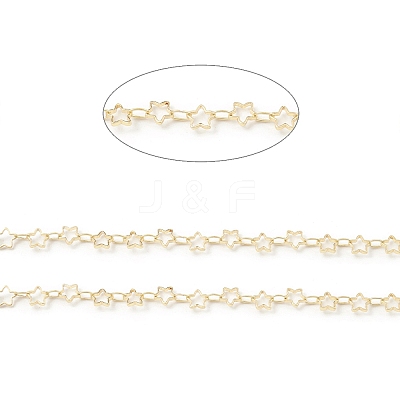 Brass Hollow Out Star Link Chains CHC-M025-51G-1