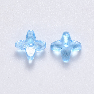 Transparent Spray Painted Glass Beads GLAA-R211-06-C01-1