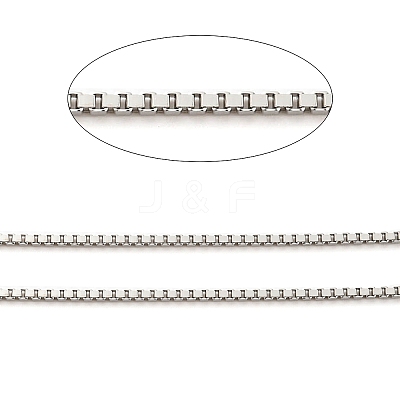 Anti-Tarnish Rhodium Plated 925 Sterling Silver Box Chains STER-F052-09P-1
