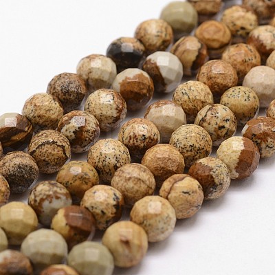 Natural Picture Jasper Beads Strands G-D840-47-10mm-1