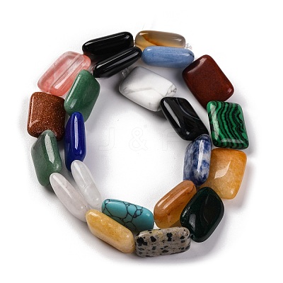 Natural & Synthetic Mixed Stone Beads Strands G-T047-B14-01-1