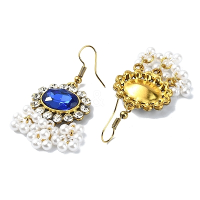 ABS Plastic Pearl & Rhinestone Oval Jewelry Set SJEW-D011-01B-G-1
