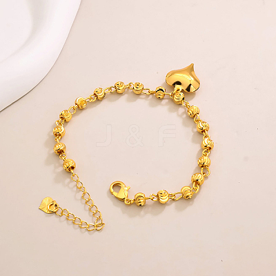 Vintage Beach Brass Heart Tassel Anklets for Women QQ1110-1-1