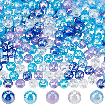 5 Colors Transparent Acrylic Beads MACR-PA0001-03C-01-1