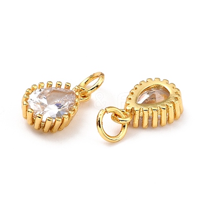 Brass Micro Pave Cubic Zirconia Pendants ZIRC-D120-01G-08-1