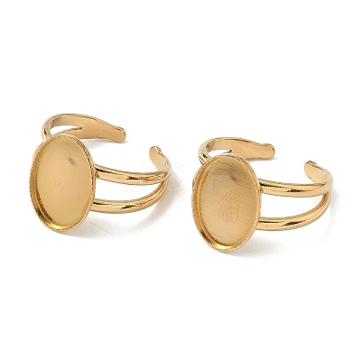 304 Stainless Steel Cuff Rings Components STAS-Z138-02G-02-1