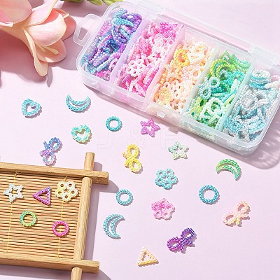 30G 5 Colors Spray Paint ABS Plastic Cabochons KY-YW0001-39-1