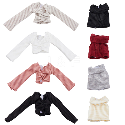 8Pcs 8 Styles Polyester Doll Clothes DIY-DC0003-58-1