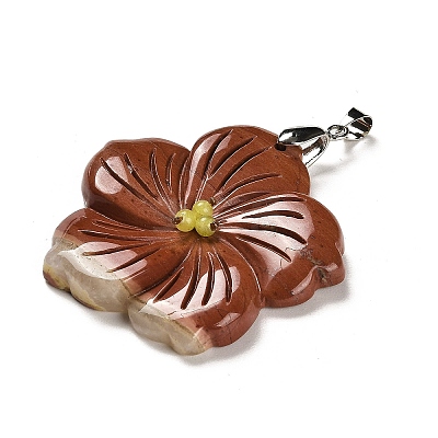 Natural Red Jasper Pendants G-B040-01P-17-1