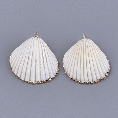 Electroplate Sea Shell Pendants SSHEL-S261-05-1