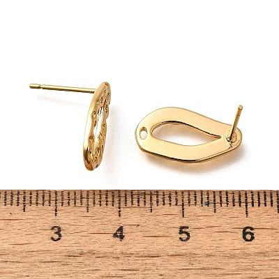 Brass Stud Earrings KK-K294-30G-1