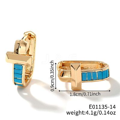 Geometric U-shaped Brass Hoop Earrings for Women SW5755-14-1