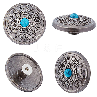 10Pcs Antique Silver Alloy Decorative Rivets BUTT-GF0004-22B-1