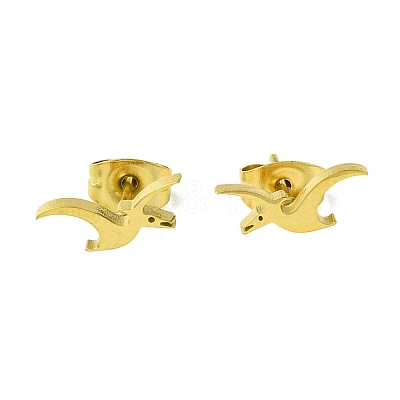 Cute Little Animal Theme 304 Stainless Steel Stud Earrings EJEW-B041-04I-G-1