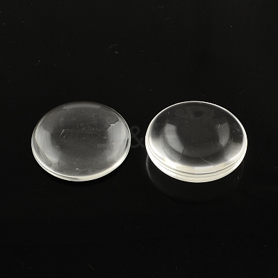 Transparent Glass Cabochons X-GGLA-R026-40mm-1