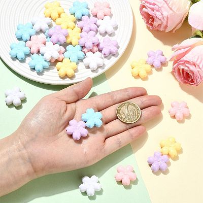 40Pcs 5 Colors Opaque Acrylic Beads OACR-FS0002-85-1