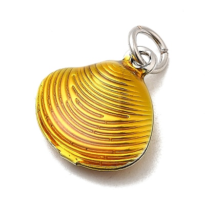 Brass Enamel Shell Charms KK-A268-08P-1