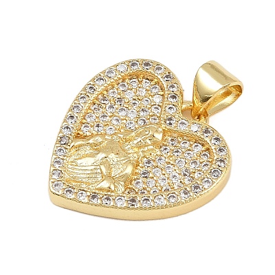 Brass Micro Pave Cubic Zirconia Pendants KK-P323-11B-G02-1