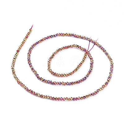 Electroplate Glass Beads Strands X-EGLA-F149-FP-03-1