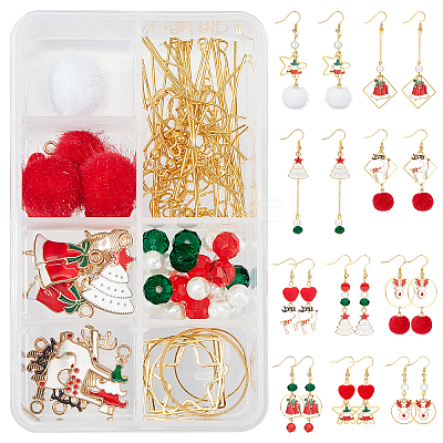 137Piece DIY Christmas Style Earring Kits DIY-SC0015-14-1