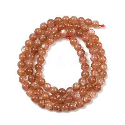 Natural Sunstone Beads Strands G-G066-4mm-1