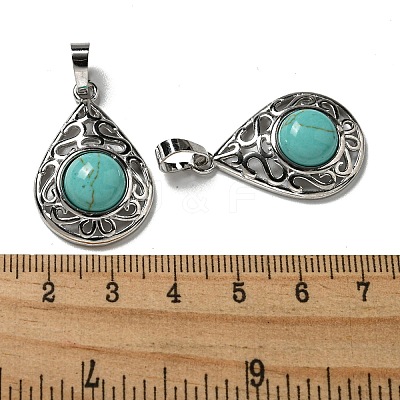 Synthetic Turquoise Pendants G-Q158-05P-23-1