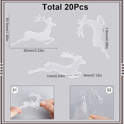 Deer Shape Plastic Wine Glass Charms AJEW-SC0001-63A-1