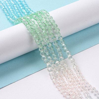 10 Strands Transparent Gradient Color Glass Beads Strands GLAA-CJ0002-09B-1