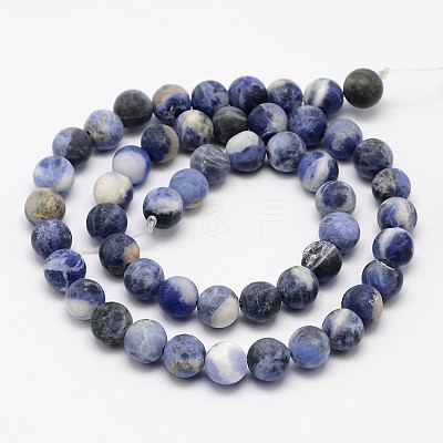 Natural Sodalite Beads Strands G-D691-8mm-1