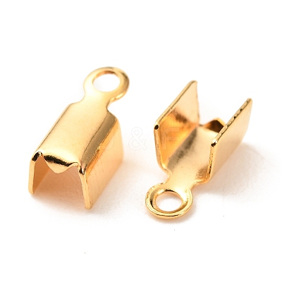 Brass Folding Crimp Ends X-KK-F824-111G-1