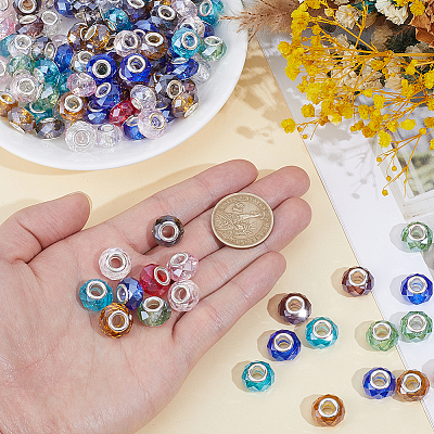 70Pcs Pearlized Glass European Beads GPDL-PA0001-02-1