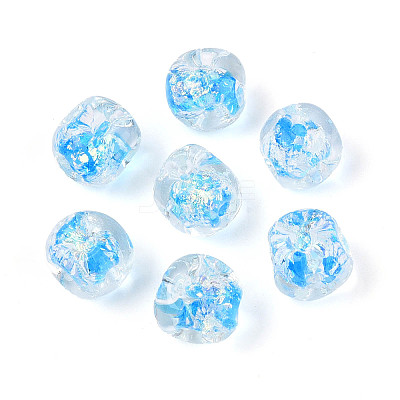 Handmade Foil Lampwork Beads Strands FOIL-T008-04D-1