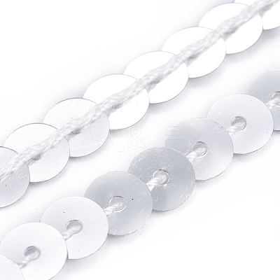 Plastic Paillette/Sequins Chain Rolls LS-PVC-WH0005-01I-1