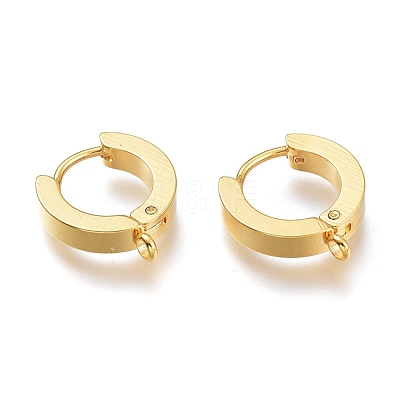 201 Stainless Steel Huggie Hoop Earrings Findings STAS-A167-01A-G-1