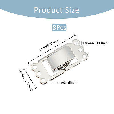 8Pcs Brass Fold Over Clasps FIND-FH0009-95B-1