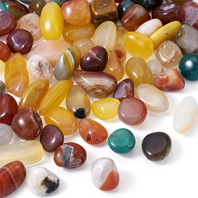 250G Dyed & Heated Natural Agate Beads G-TA0002-73C-1