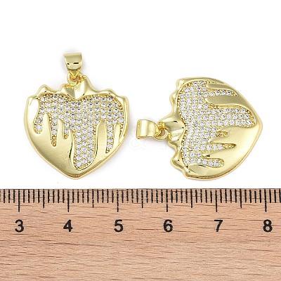 Rack Plating Brass Micro Pave Clear Cubic Zirconia Pendants KK-K341-52A-G-1