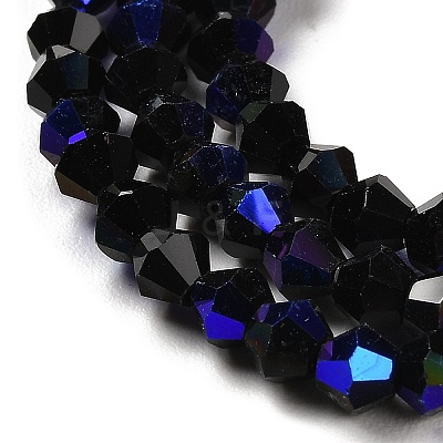 Transparent Electroplate Glass Beads Strands GLAA-F029-3mm-D02-1