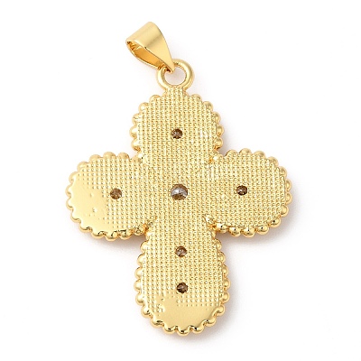Rack Plating Brass Micro Pave Cubic Zirconia Pendants KK-R143-02G-1