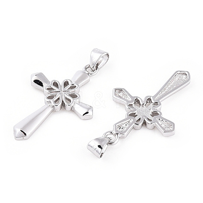 Rhodium Plated 925 Sterling Silver Pendants STER-T007-42P-1