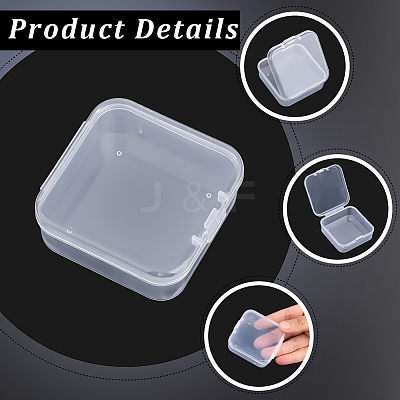 Rectangle Plastic Organizer Storage Boxes with 30Pcs Mini Square Nail Art Small Items Cases CON-PA0001-09-1