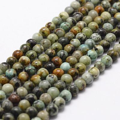 Natural African Turquoise(Jasper) Beads Strands G-D840-90-8mm-1