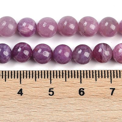 Natural Gemstone Ruby Round Beads Strands G-O017-6mm-06-01-1