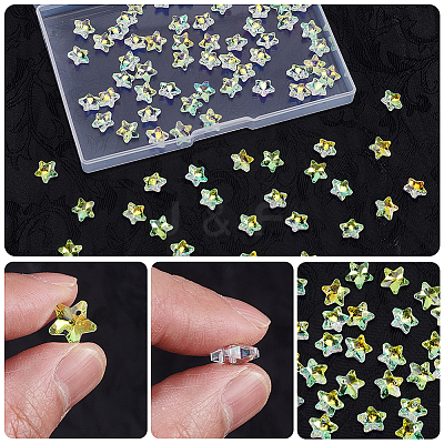 100Pcs Glass Charms GLAA-SP0001-68-1