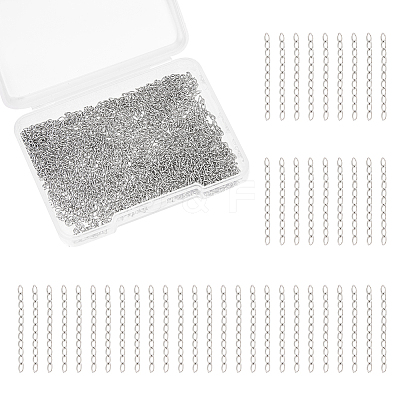 120Pcs 304 Stainless Steel Curb Chains Extender STAS-UN0059-36P-1
