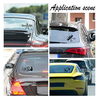 8 Sheets 4 Styles PET Waterproof Car Stickers STIC-GF0001-10C-1