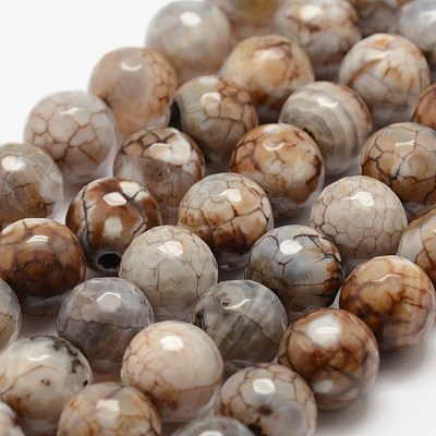 Faceted Natural Fire Crackle Agate Beads Strands X-G-F447-12mm-B14-1