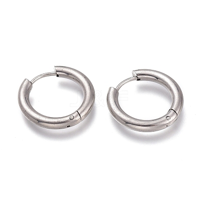 Tarnish Resistant 201 Stainless Steel Huggie Hoop Earrings EJEW-L256-05D-P-1