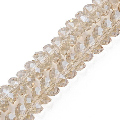 Electroplate Transparent Glass Beads Strands EGLA-N002-37-F03-1
